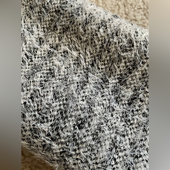 Women’s Black and White Fuzzy Infinity Loop Scarf - Picture 7 of 9